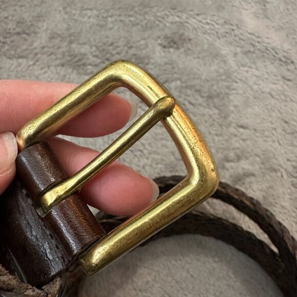 Vintage Coach Braided Woven Brown Leather Belt Unisex size 34 - Picture 2 of 7